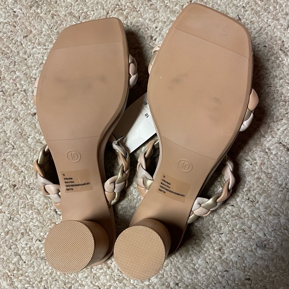 🆕 Multicolor Metallic Braid Round Heel / Size 10 - Picture 4 of 6